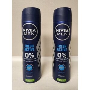 NIVEA Men Fresh Active Deodorant with 0% aluminum Salts   150 ml x 2